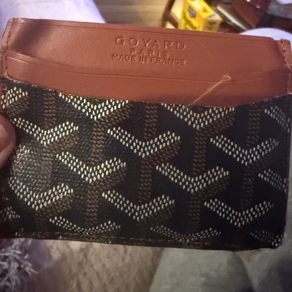 Goyard Tan and Black Patterned Card Holder